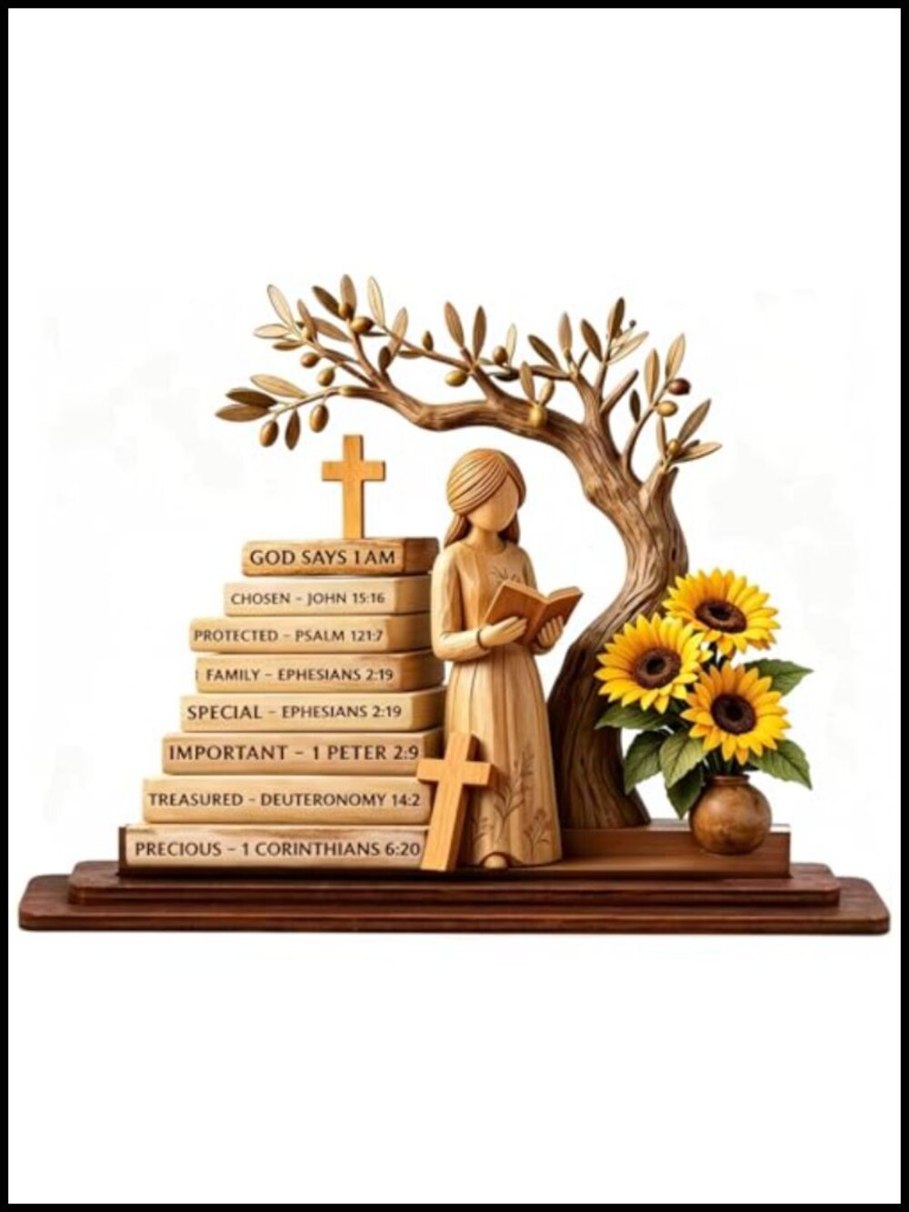 Christian Gifts for Women God Says I Am Bible Verse Desk Decor